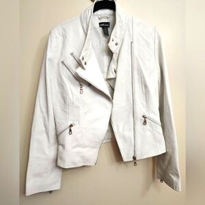 Wet Seal White Leather Motorcycle Jacket